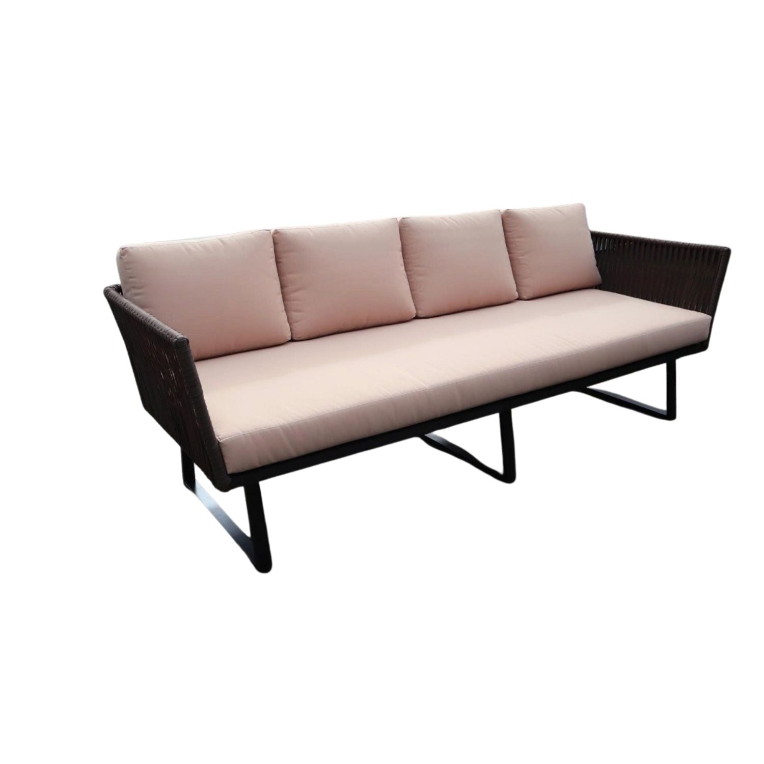 Sofa de Cuerda Nautica Café 4 Cuerpos